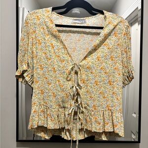 Sophie Rue Floral Top - Cream, Orange, Blue
